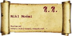 Nikl Noémi névjegykártya